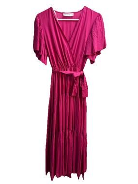 Petal and Pup Flutter Sleeve Tiered Pink Women’s Small 4 Dress Cottagecore NWOT